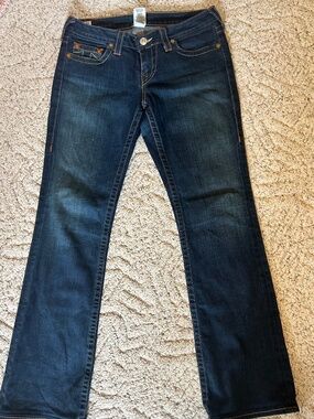 True Religion Joey Super T Denim Jeans Women's 30 Low Rise Flare Y2K Vintage